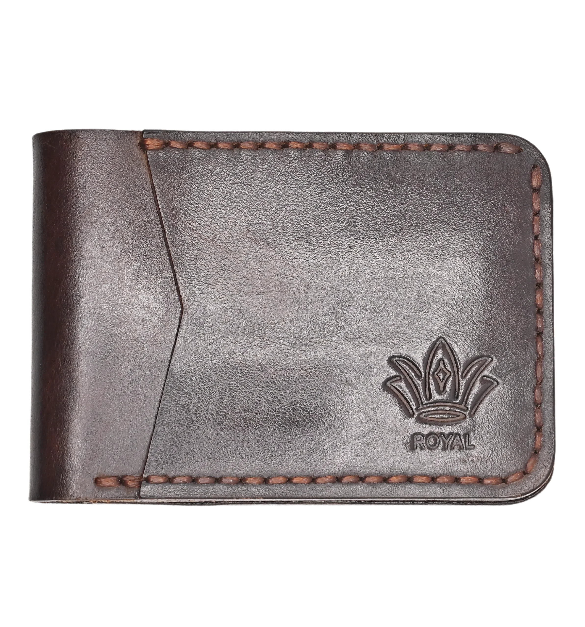 ROYAL Leather Brown Wallet – Front Pocket Slim RFID Wallet for Men