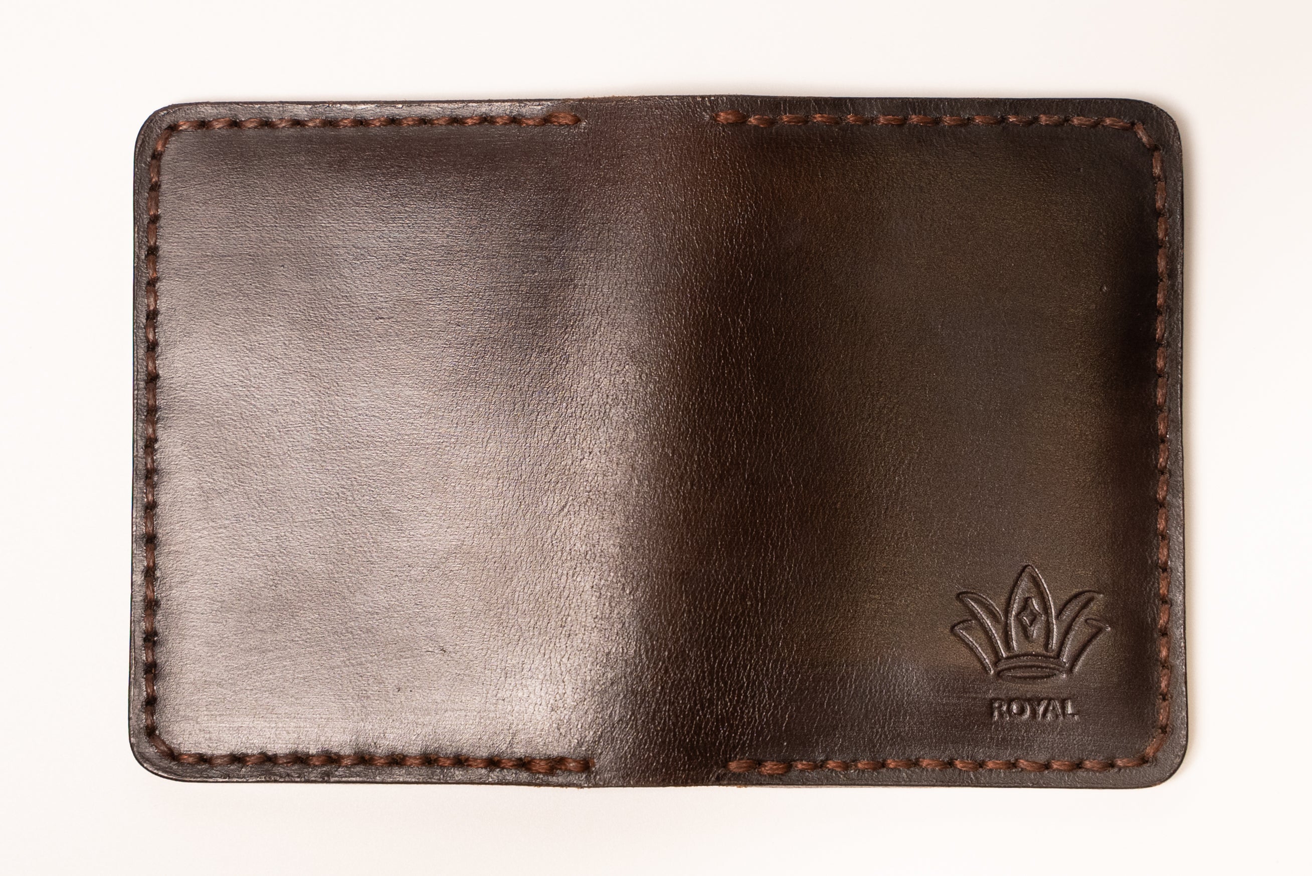 ROYAL Minimalist Leather Card Holder - Brown.