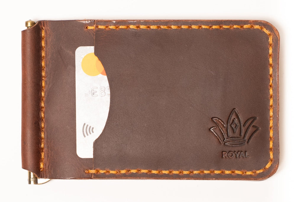 Royal Signature Wallet - Genuine Leather Minimalist Design with Reinforced Contrast Stitching & Slim Profile for Perfect Pocket Fit.