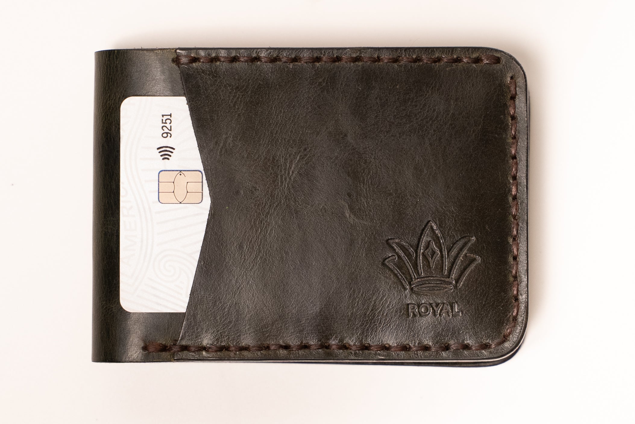 ROYAL Leather Wallet Front Pocket- Green.