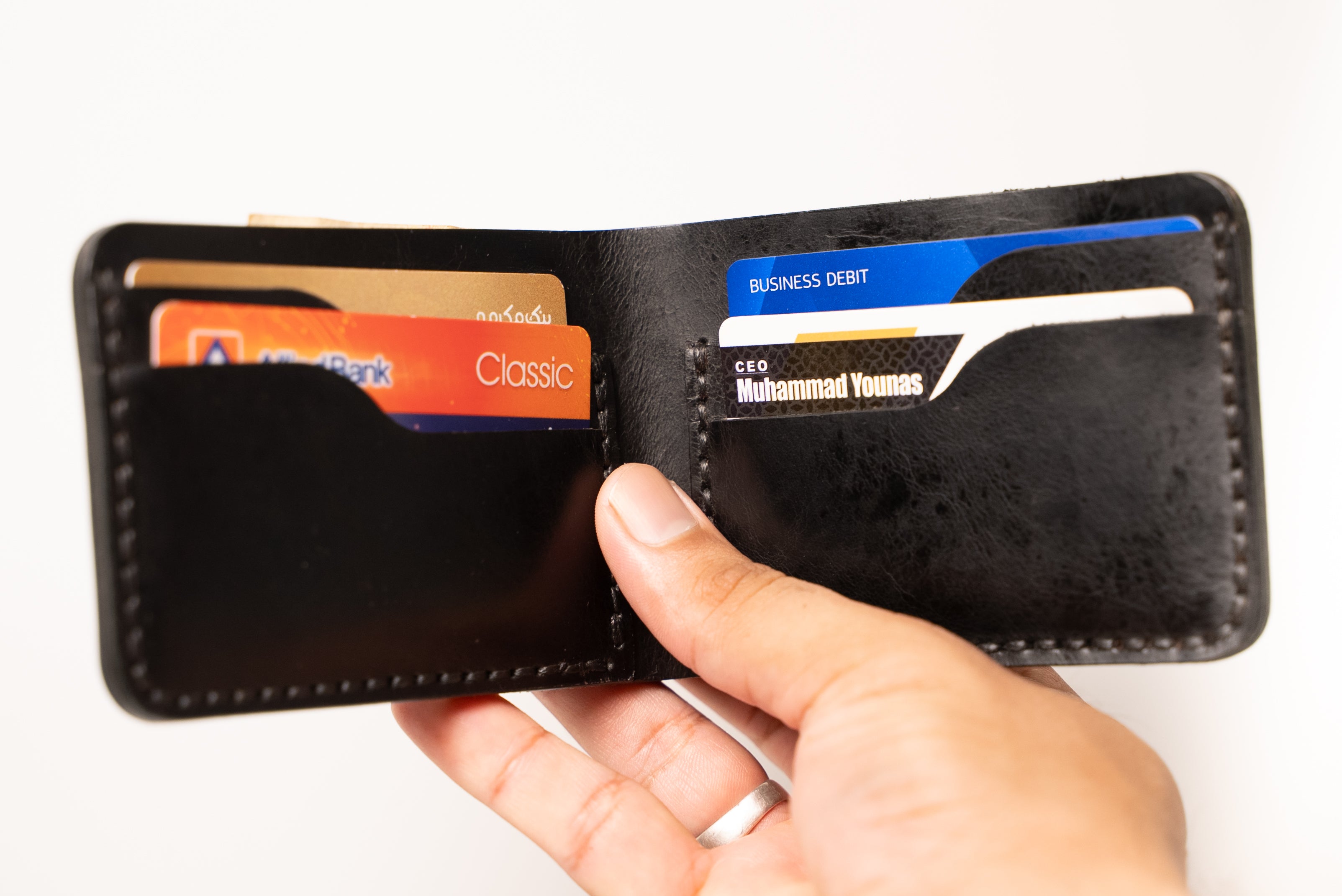 ROYAL Leather Wallet Front Pocket- Black.