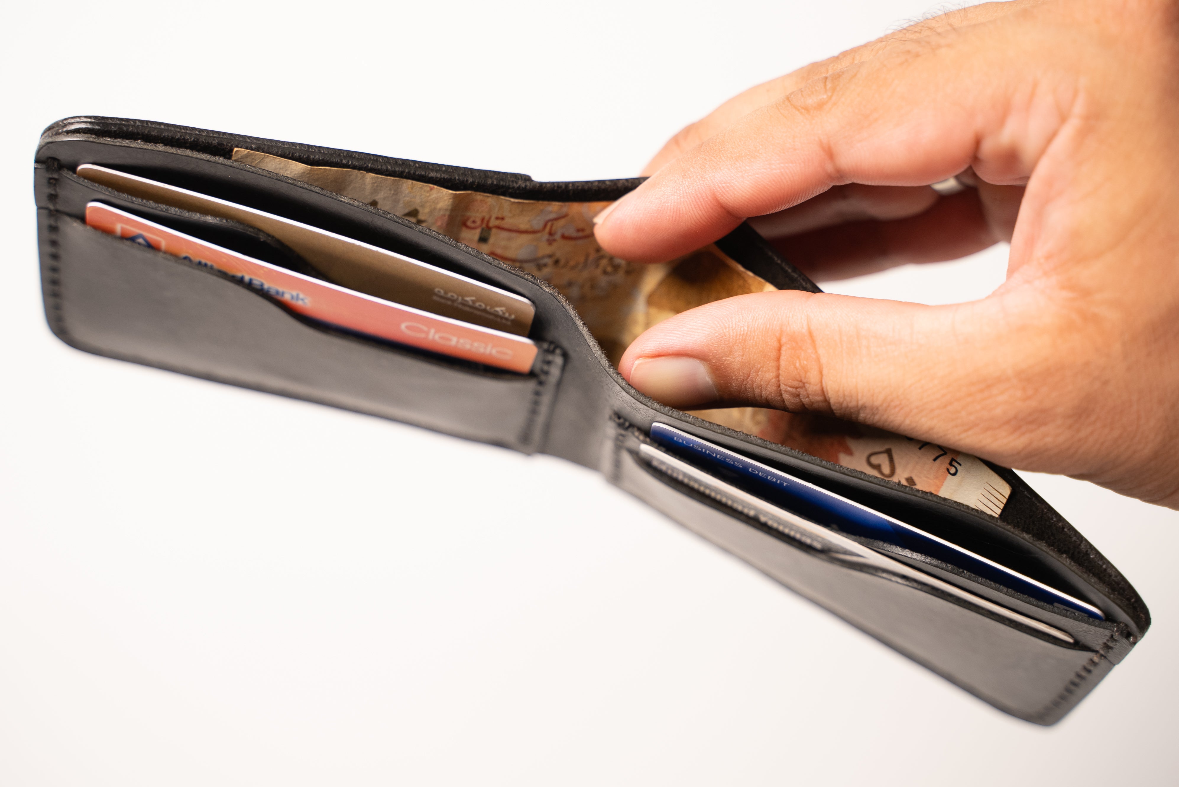 ROYAL Leather Wallet Front Pocket- Black.