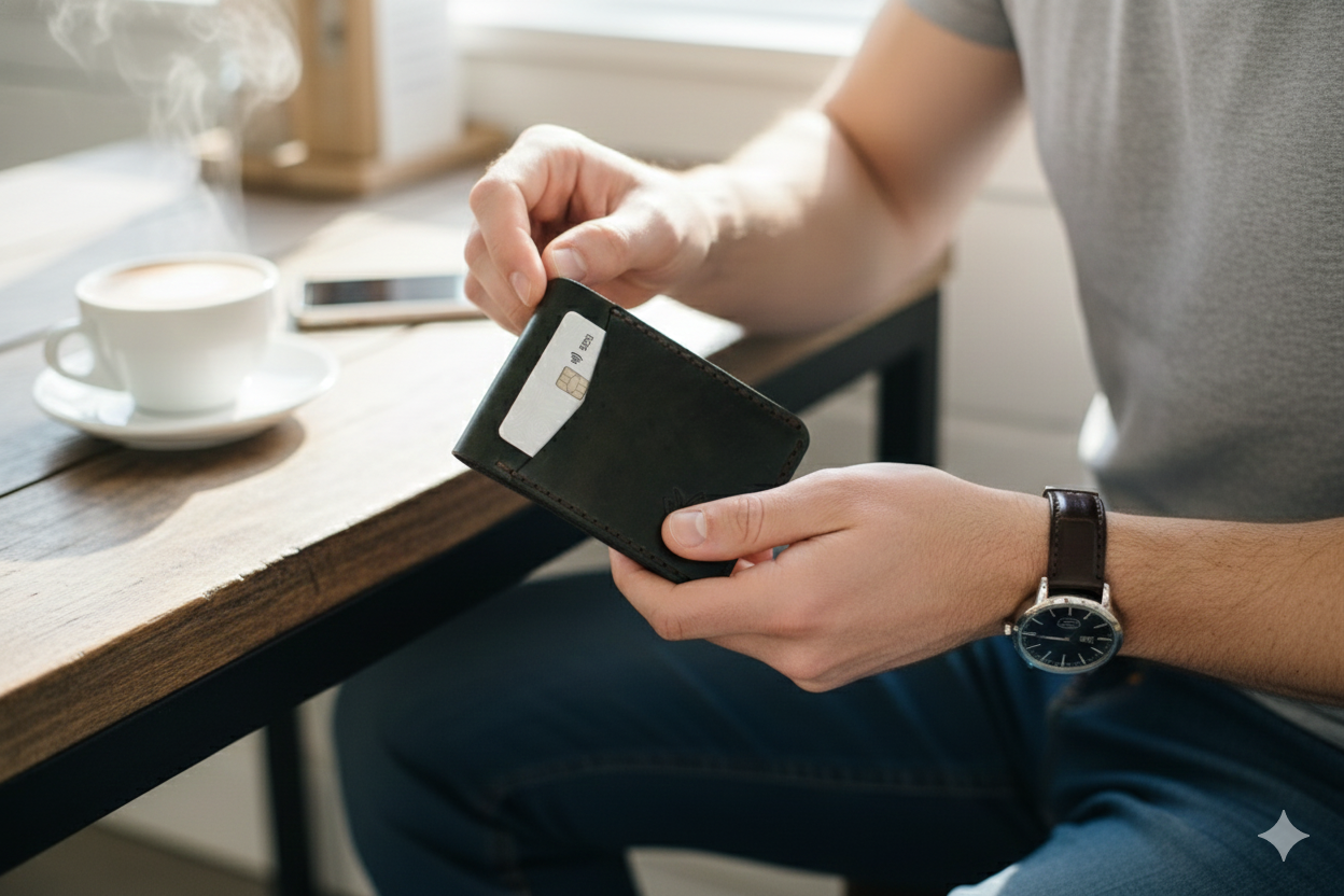 ROYAL Leather Wallet Front Pocket- Black.