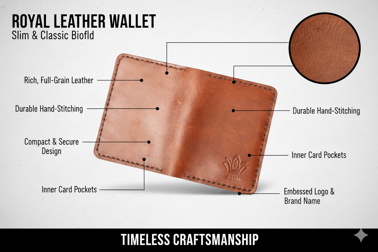 ROYAL Premium Leather Card Holder - Tan.