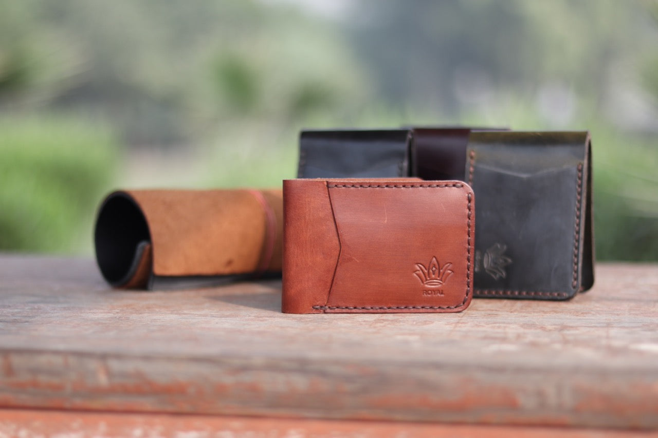 ROYAL Leather Wallet Front Pocket- Tan - ROYAL