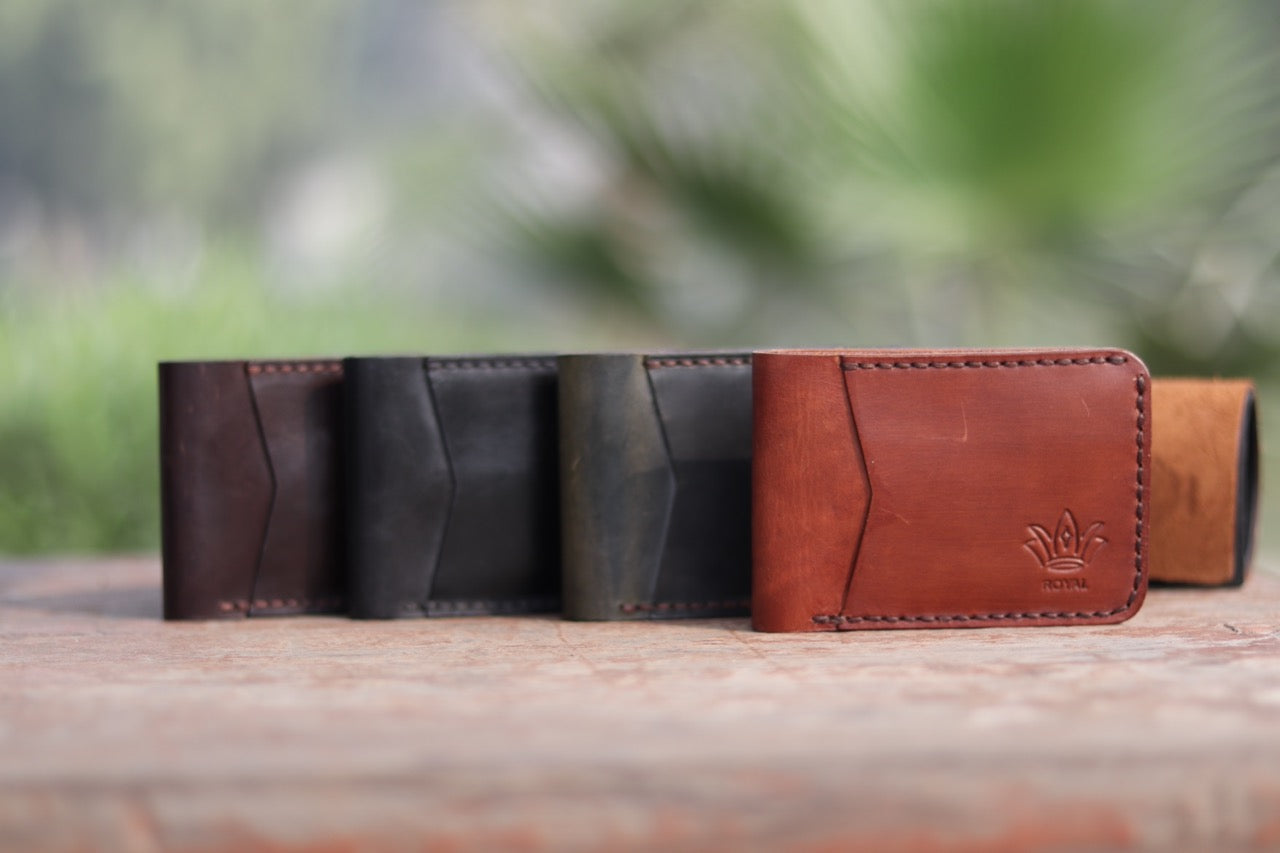 ROYAL Leather Wallet Front Pocket- Tan - ROYAL