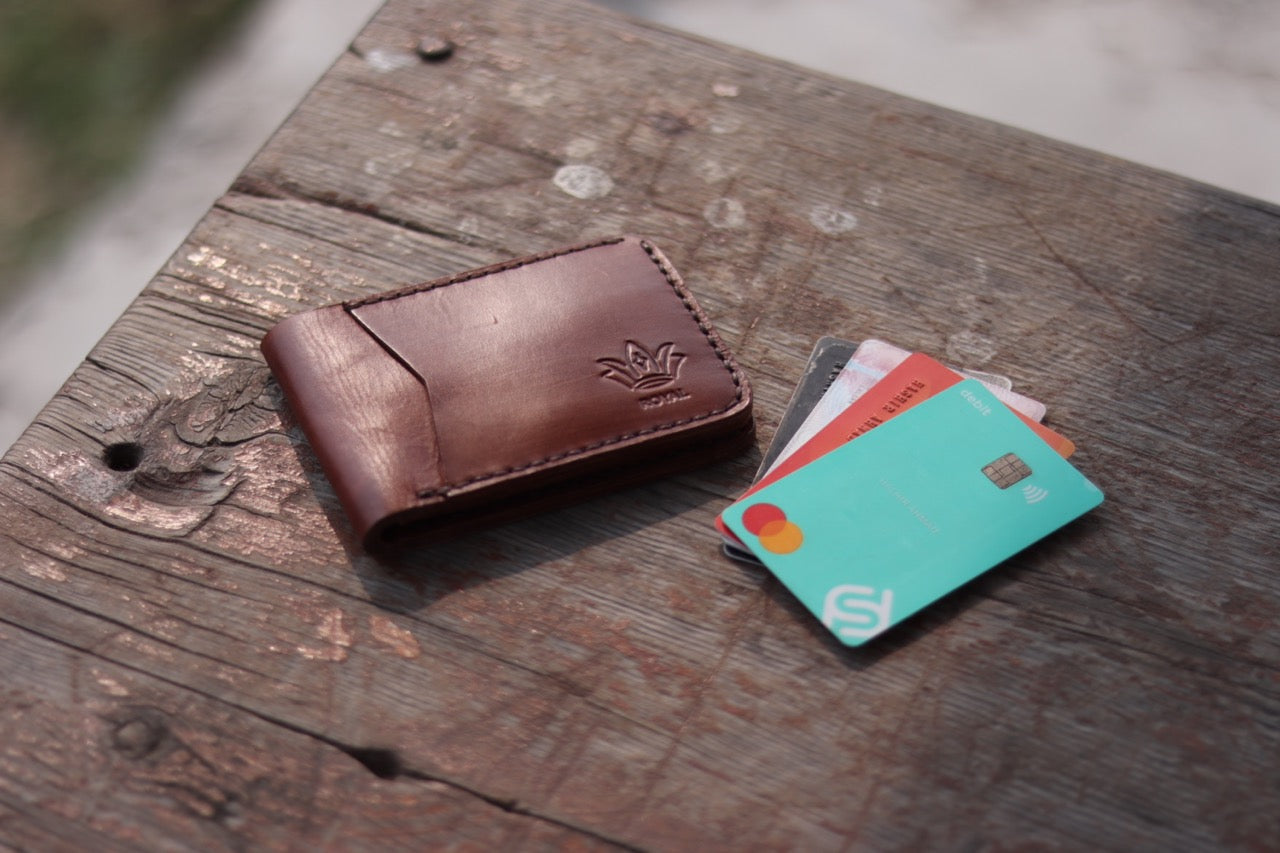 ROYAL Leather Wallet Front Pocket- Tan - ROYAL