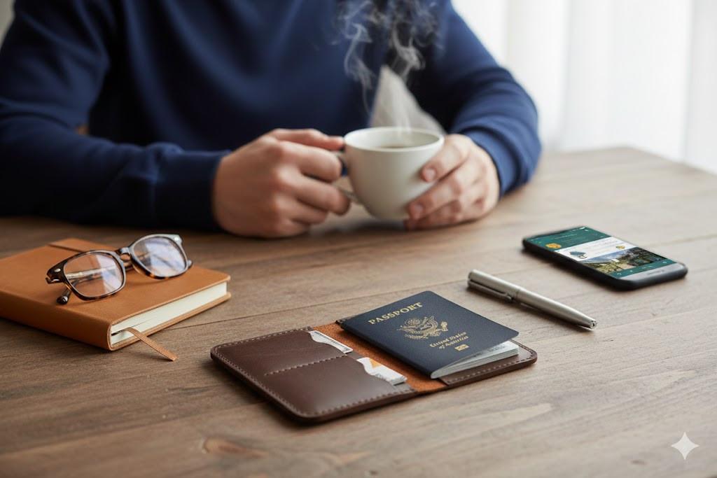 ROYAL Leather Passport Cover Brown.