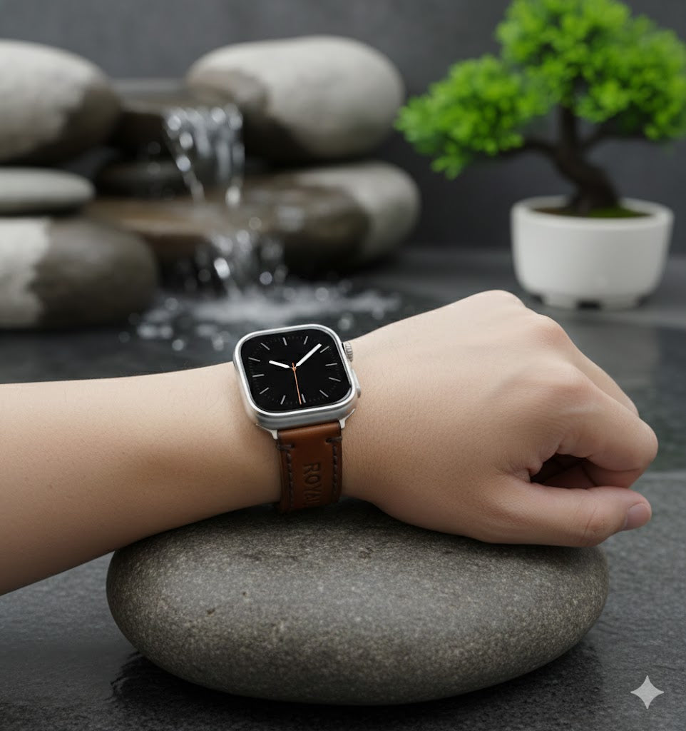 ROYAL Leather Watch Strap – Tan Double Stitch.