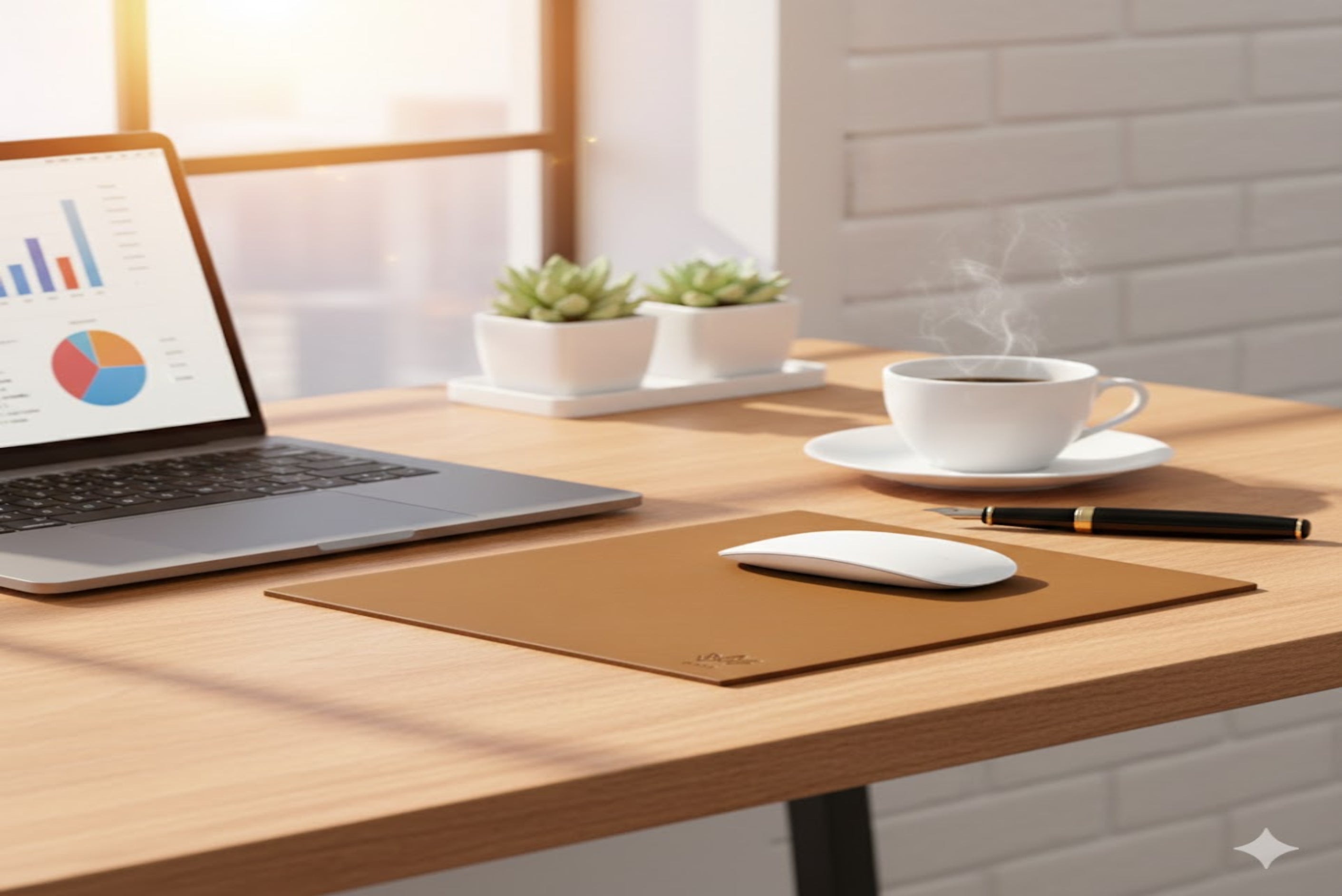 ROYAL Leather Mouse Pad - Dark Brown | Premium Desk Mat for Office & Gaming.