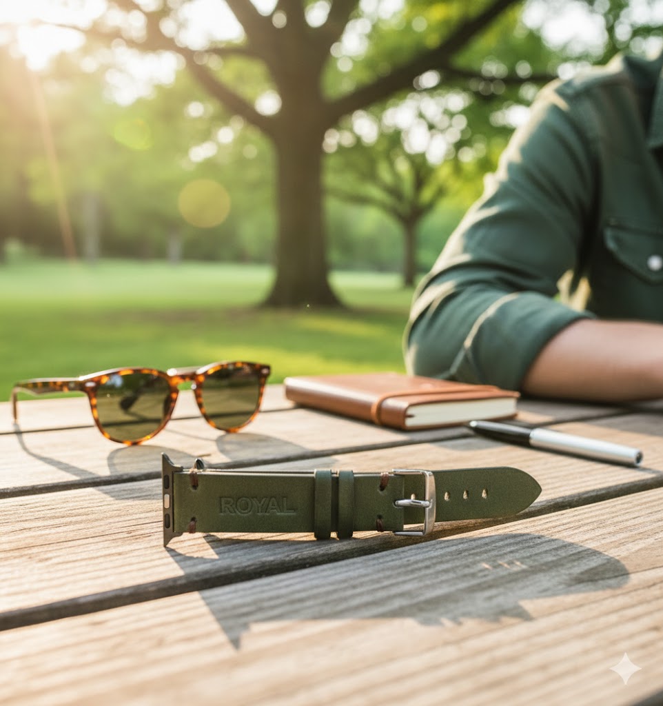 ROYAL Leather Watch Strap – Green.