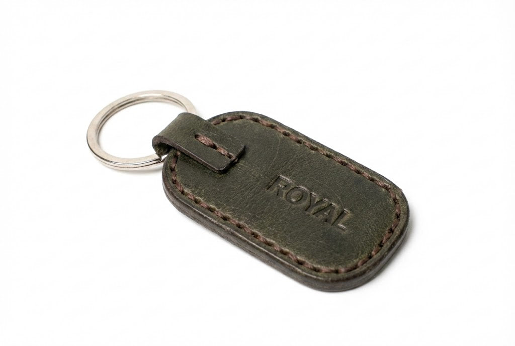 ROYAL Handmade Leather Keychain - Green.