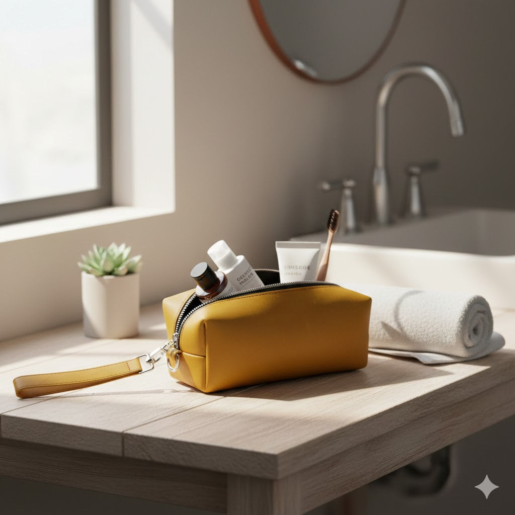 ROYAL Leather Toiletry Bag - Bronze