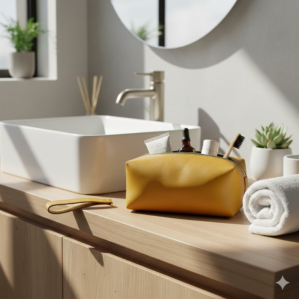 ROYAL Leather Toiletry Bag - Bronze