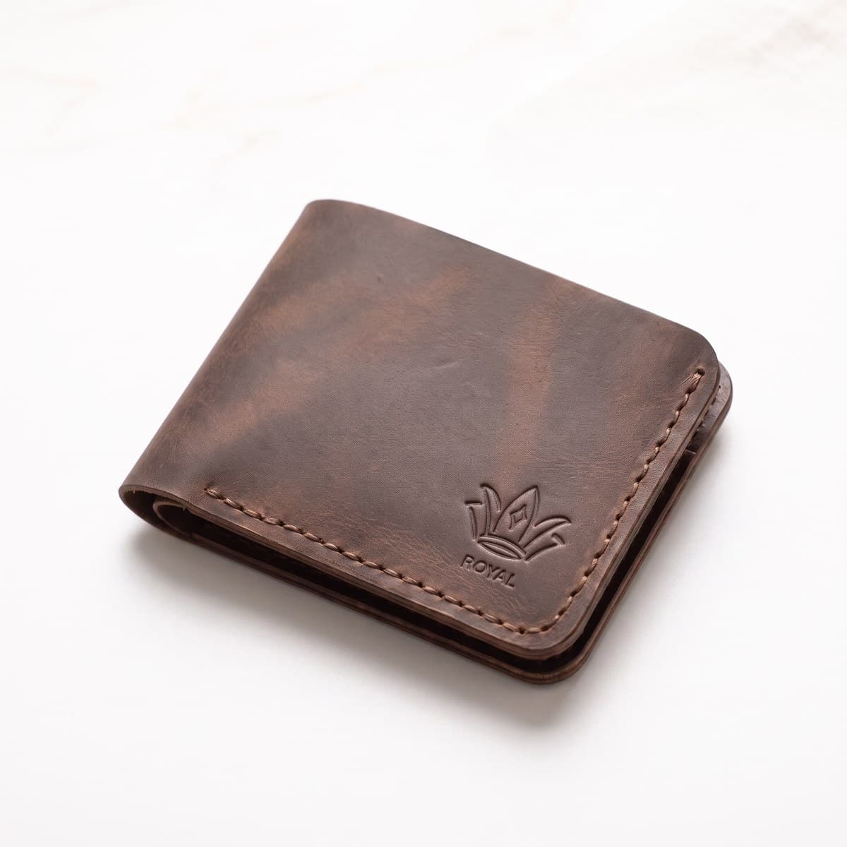 ROYAL Hand Made 3 Pocket + Hidden Wallet — Chocolate — front view