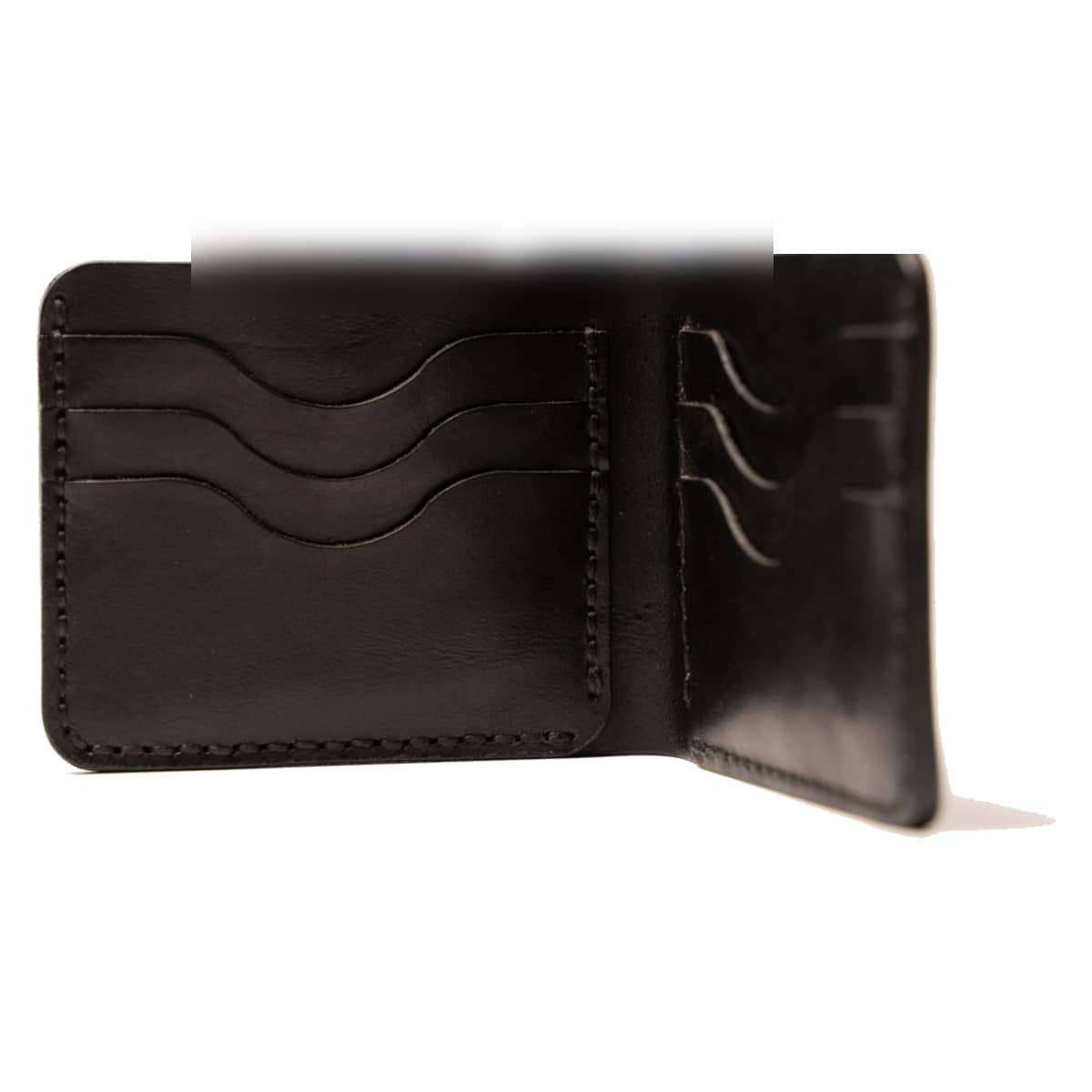 ROYAL Hand Made Regular 3 Pocket Wallet — Black — front view