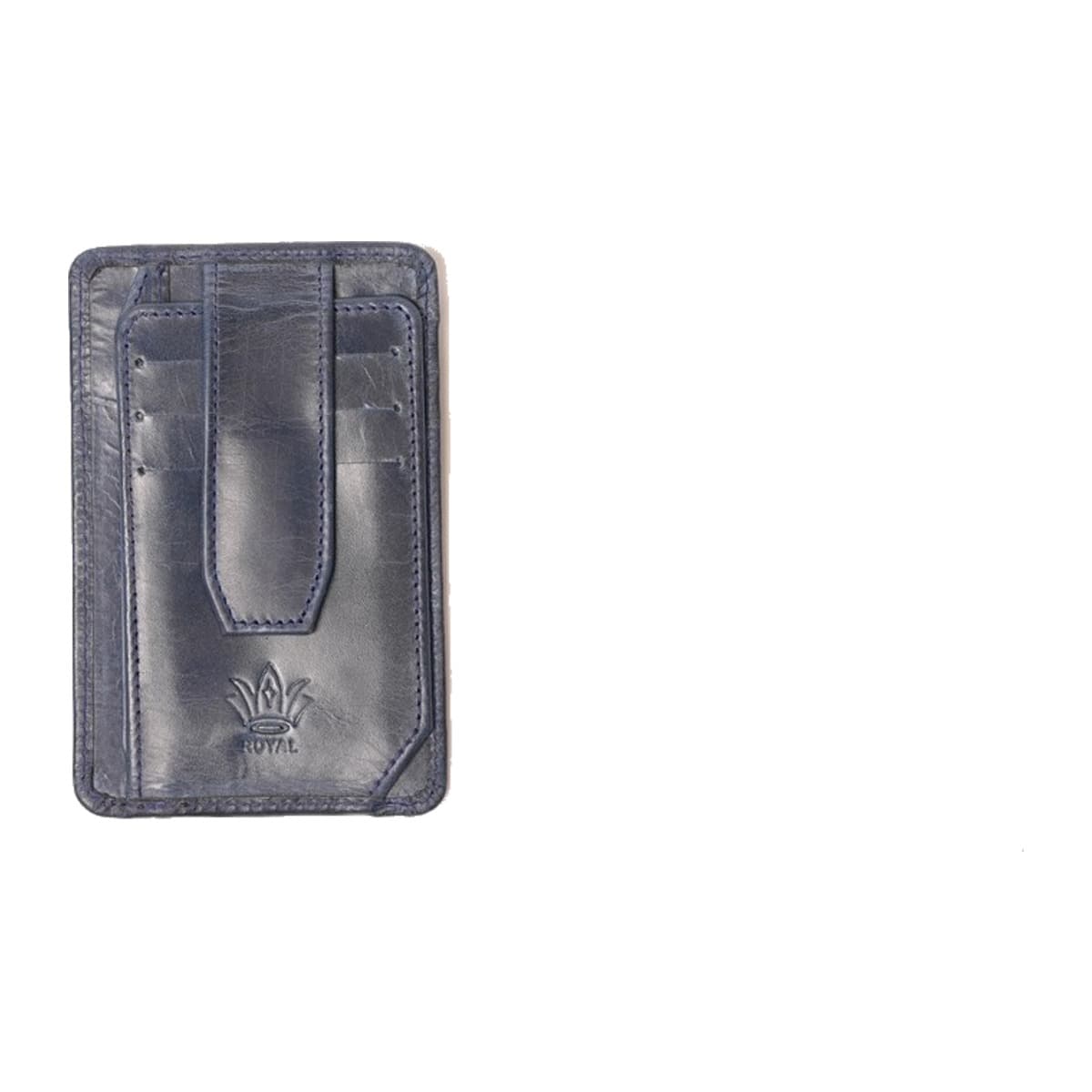 Royal Long Flap Card Holder — Blue — Default full-grain leather, view 7