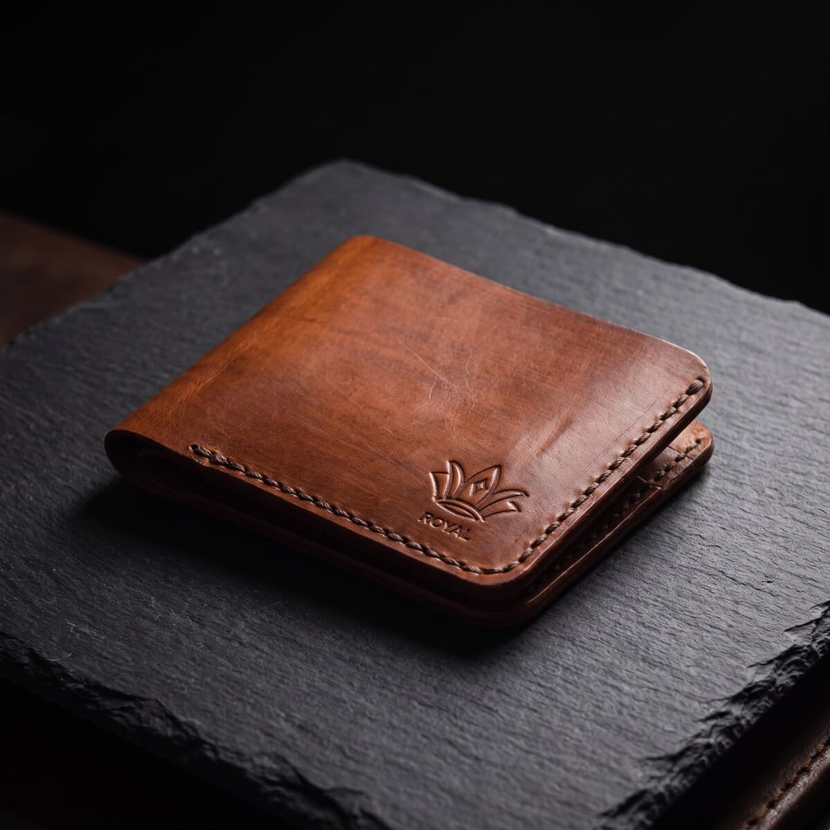 Royal Hand Made Regular 3 Pocket Wallet — Tan — Tan full-grain leather