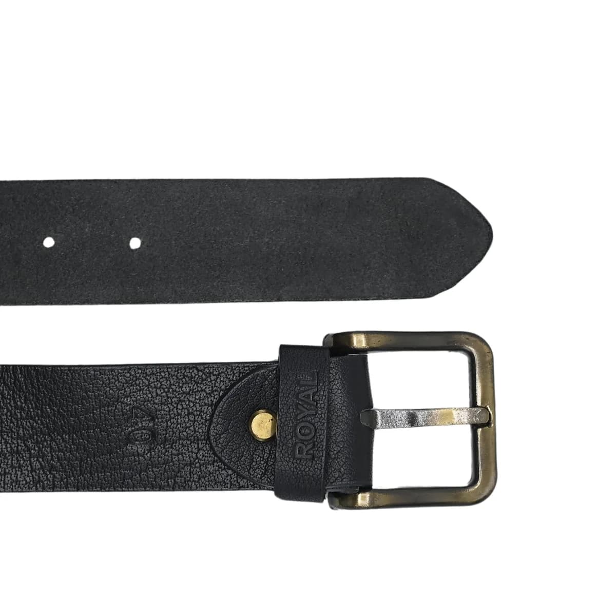 ROYAL Hand Crafted Leather Belts (Black, 38)