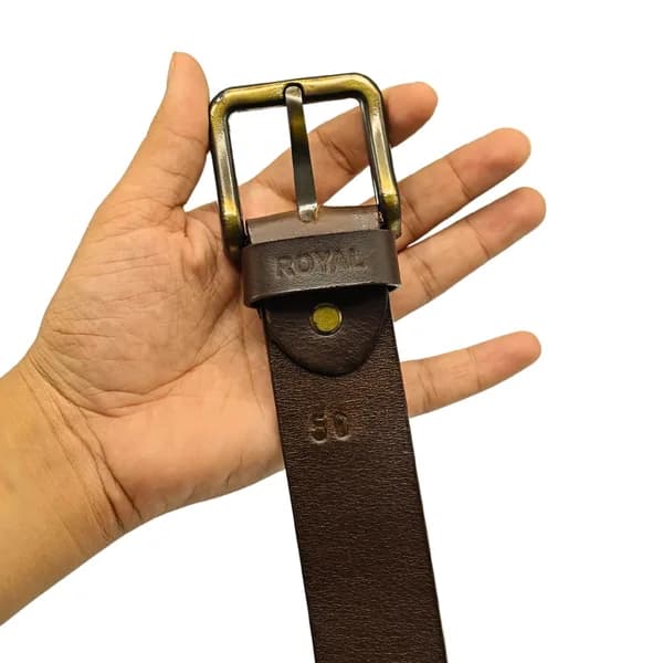 ROYAL Hand Crafted Leather Belts (Choclate Brown, 46)