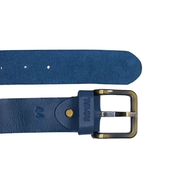 ROYAL Hand Crafted Leather Belts (Blue, 48)