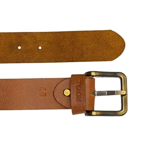 ROYAL Hand Crafted Leather Belts (Tan, 48)