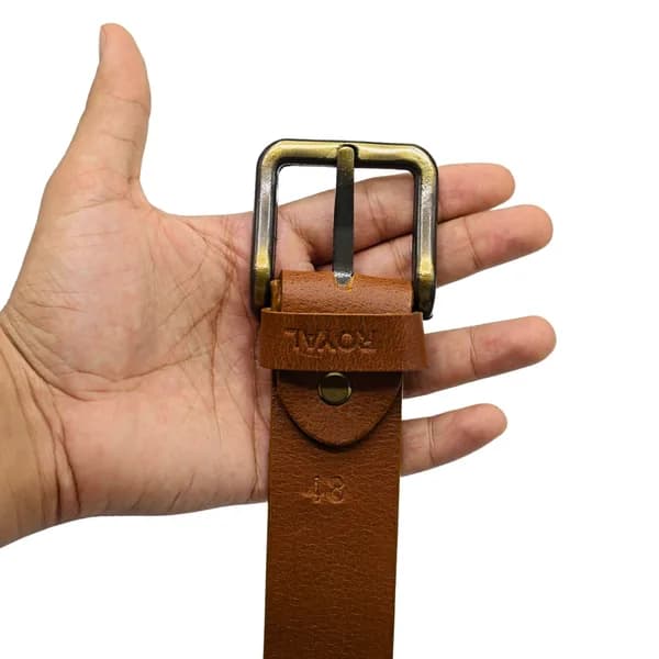 ROYAL Hand Crafted Leather Belts (Tan, 42)