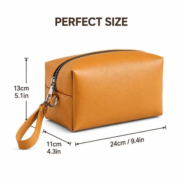 ROYAL Genuine Leather Toiletry Bag for Men and Women, Travel Dopp Kit