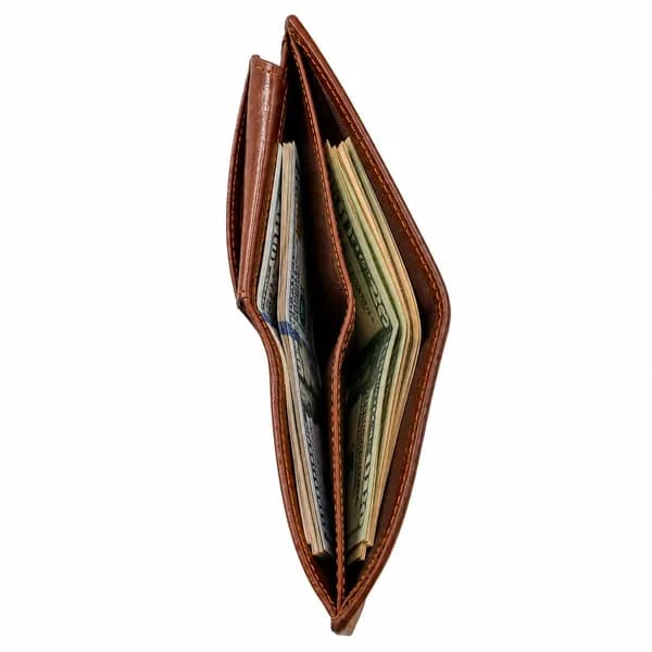 ROYAL Genuine Leather Bifold Wallet for Men – 10 Card Slots, 2 Cash Pockets, Lift-Up ID Window, Compact Design for Everyday Carry & Gifting