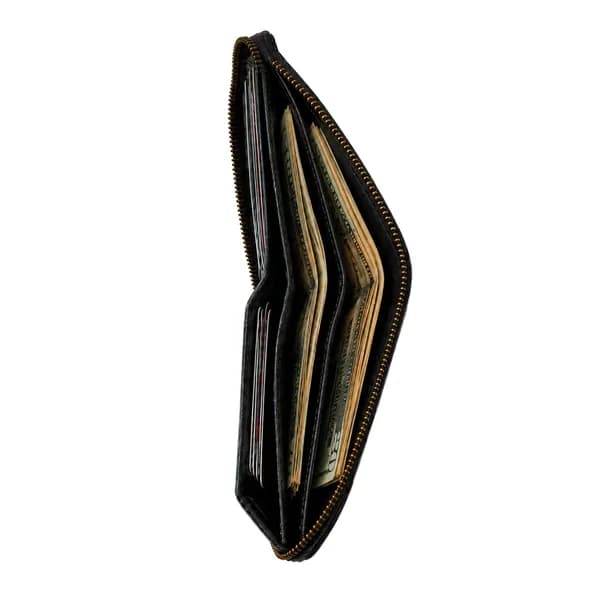 ROYAL Men's Zipper Wallet, Bifold Wallet for Men with 6 Card Slots, 2 Cash Compartments & ID Window, Compact 2-Layer Wallet with Wraparound Zipper
