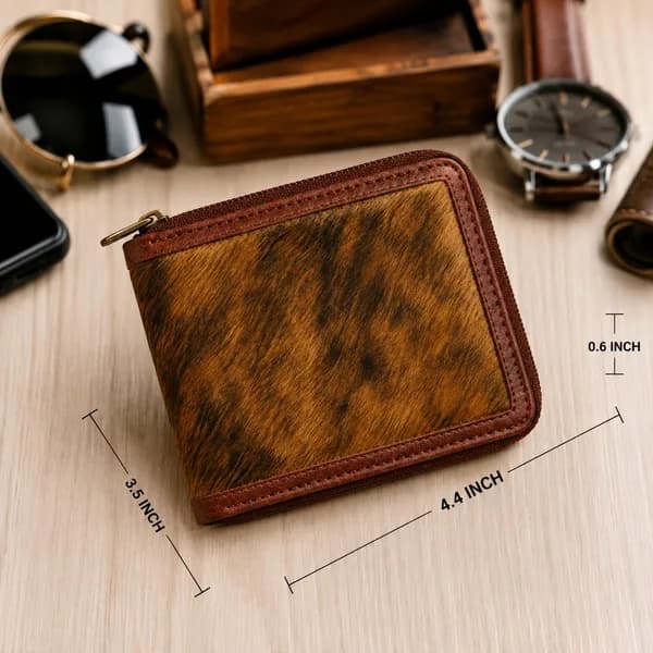 ROYAL Men's Zipper Wallet, Bifold Wallet for Men with 6 Card Slots, 2 Cash Compartments & ID Window, Compact 2-Layer Wallet with Wraparound Zipper