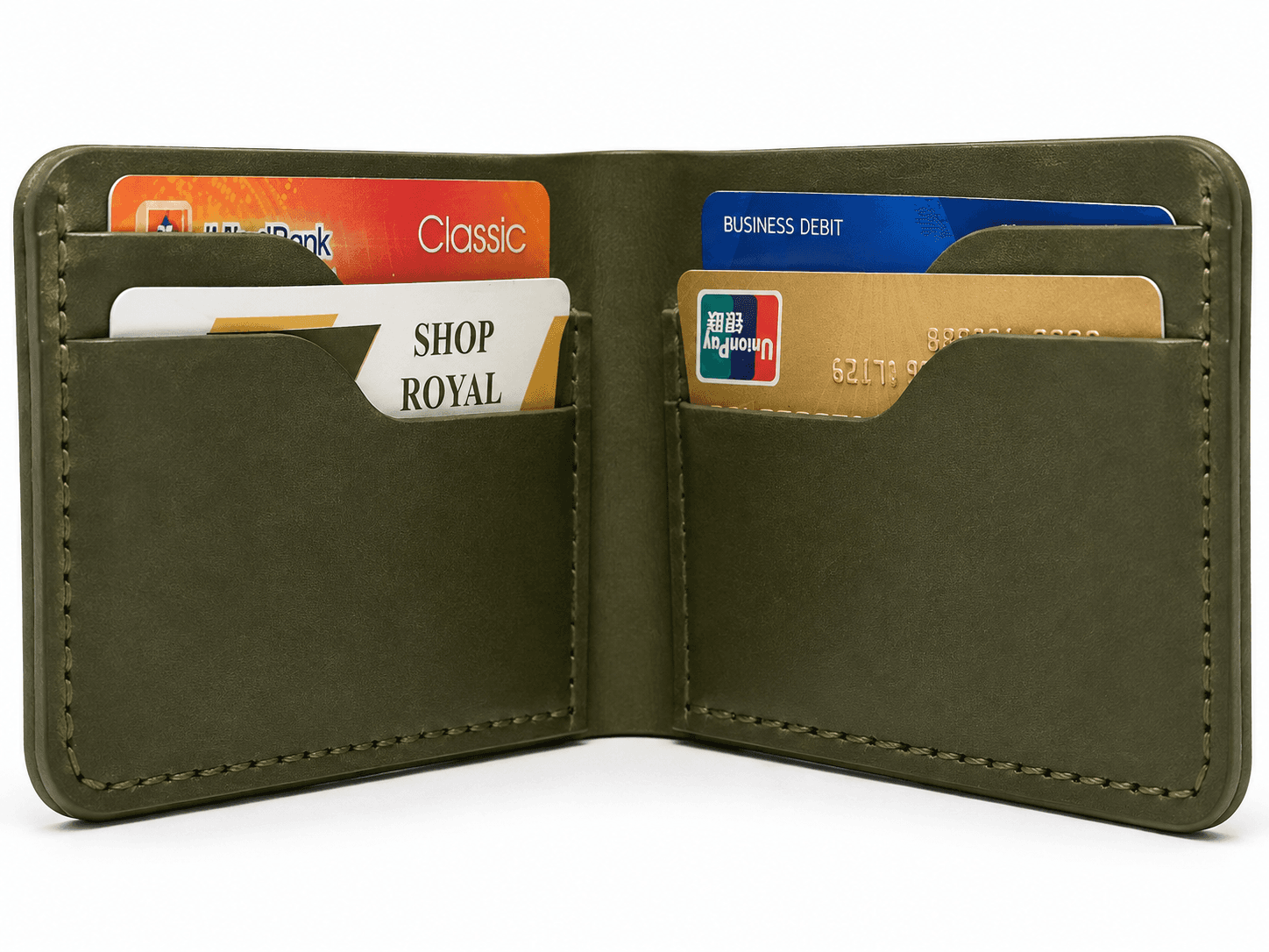 ROYAL Hand Stitch Front Pocket Wallet — Green