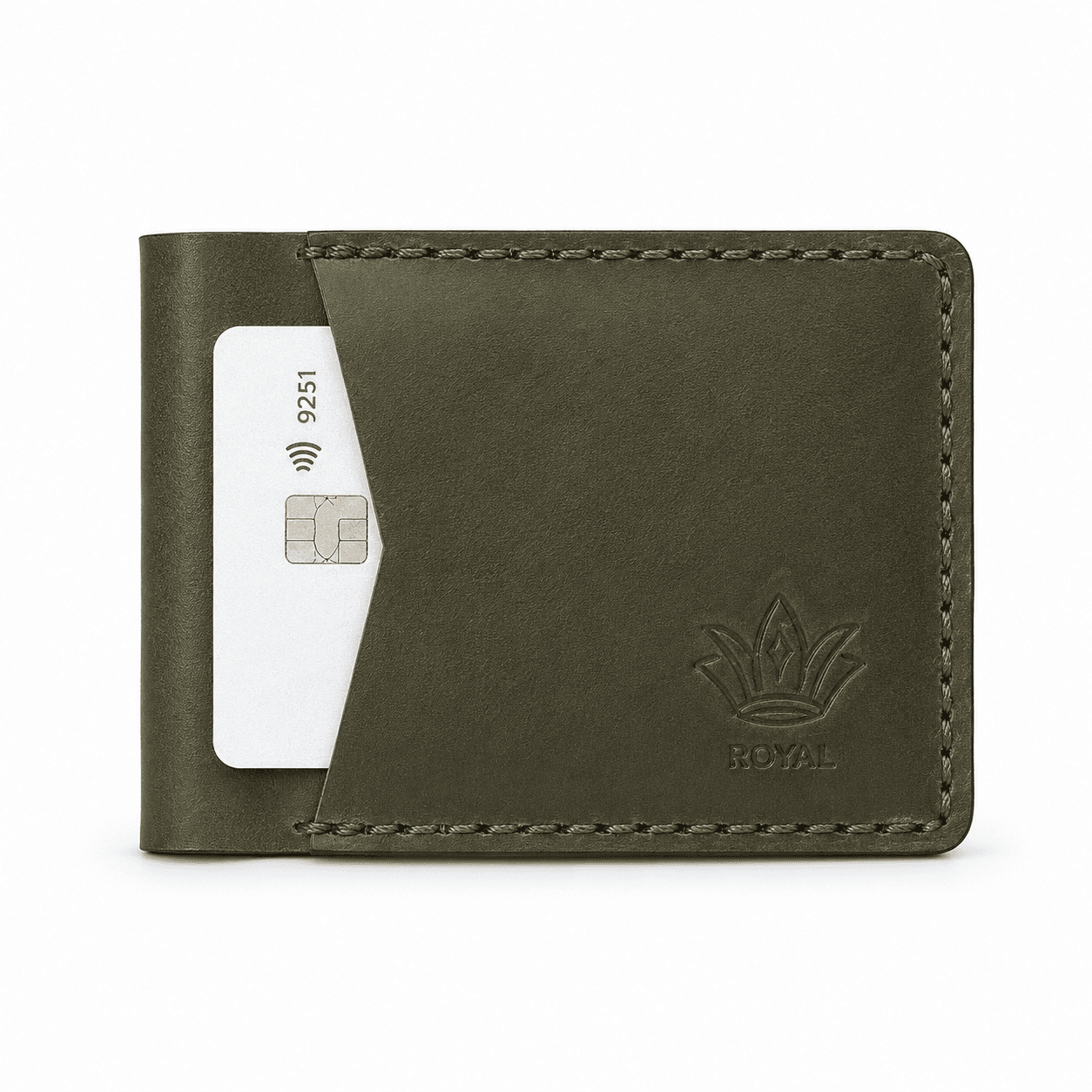 ROYAL Hand Stitch Front Pocket Wallet — Green