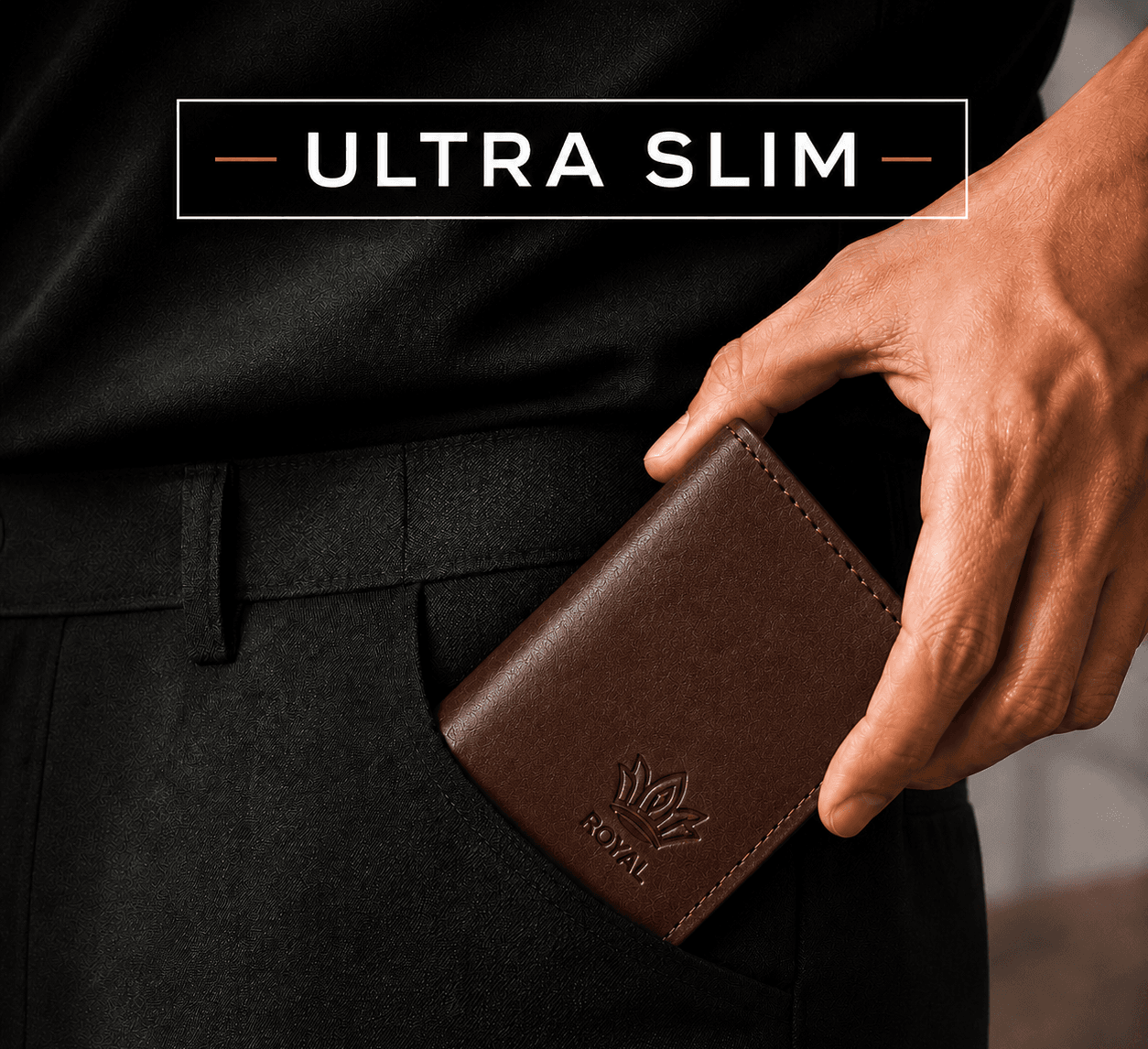 ROYAL Hand Made Card Holder — Brown