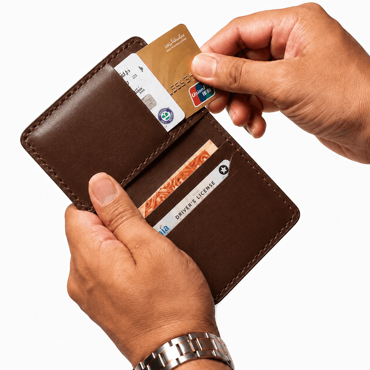 ROYAL Hand Made Card Holder — Brown