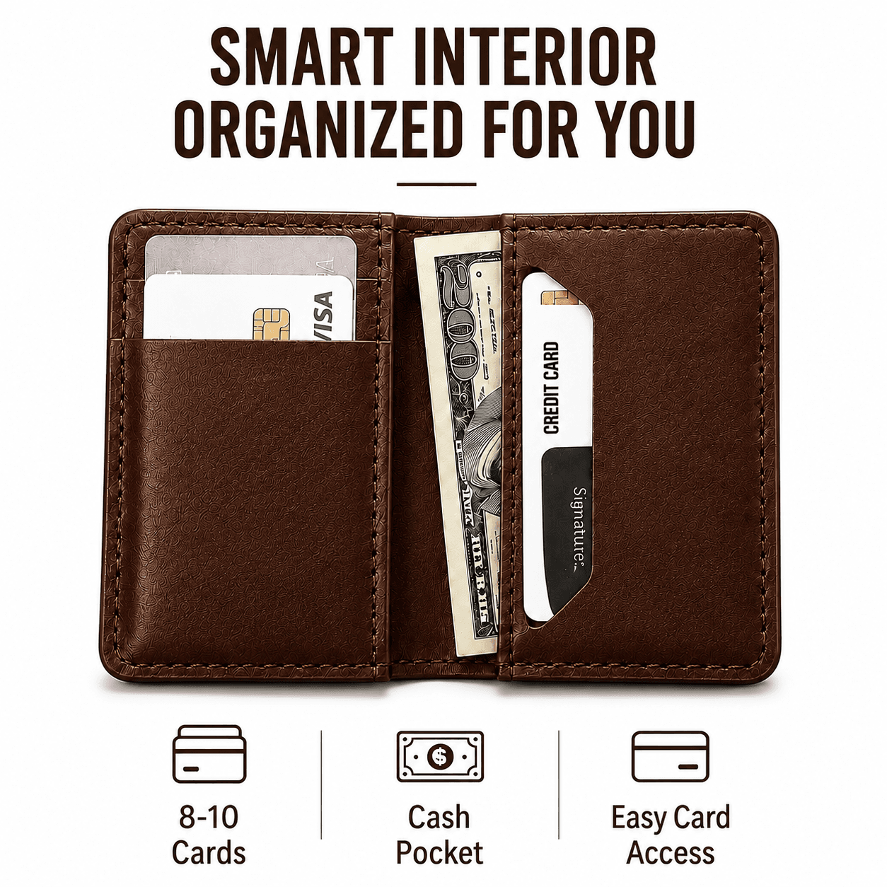 ROYAL Hand Made Card Holder — Brown