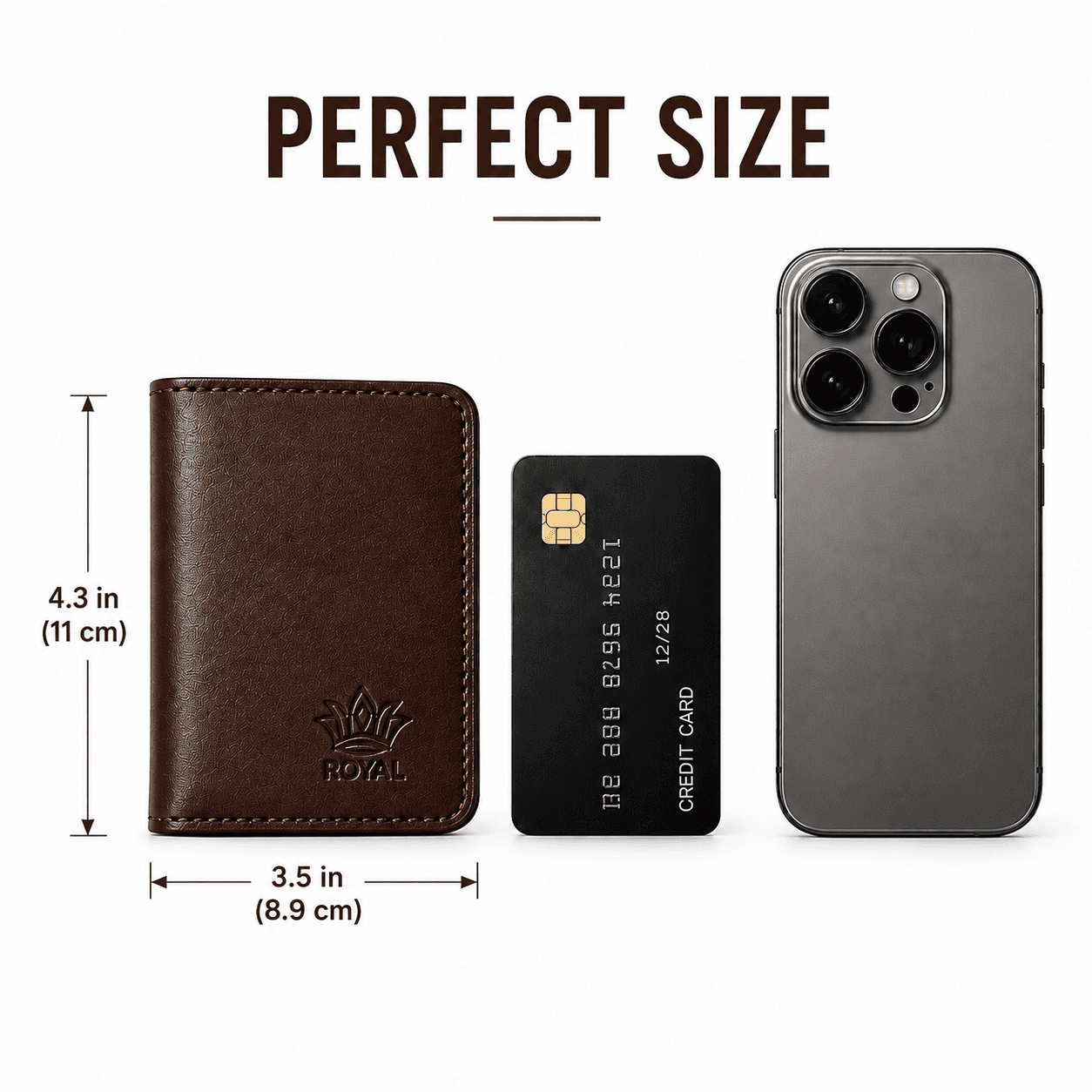 ROYAL Hand Made Card Holder — Brown