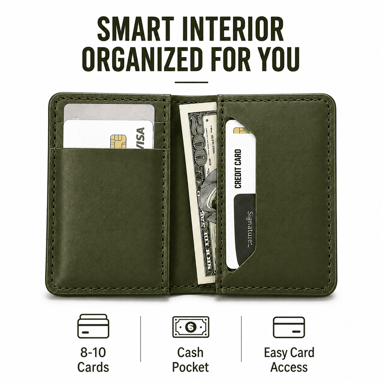 ROYAL Hand Made Card Holder — Green