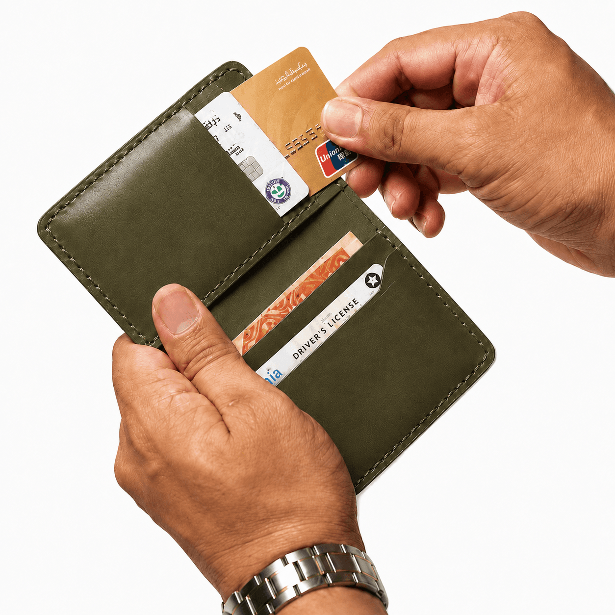 ROYAL Hand Made Card Holder — Green