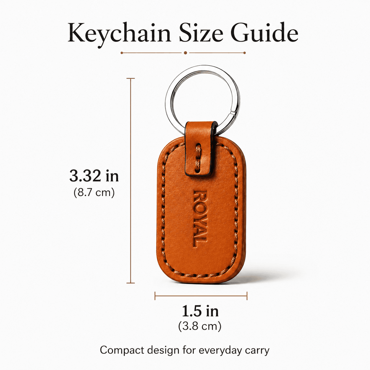 ROYAL Leather Keychain — Tan