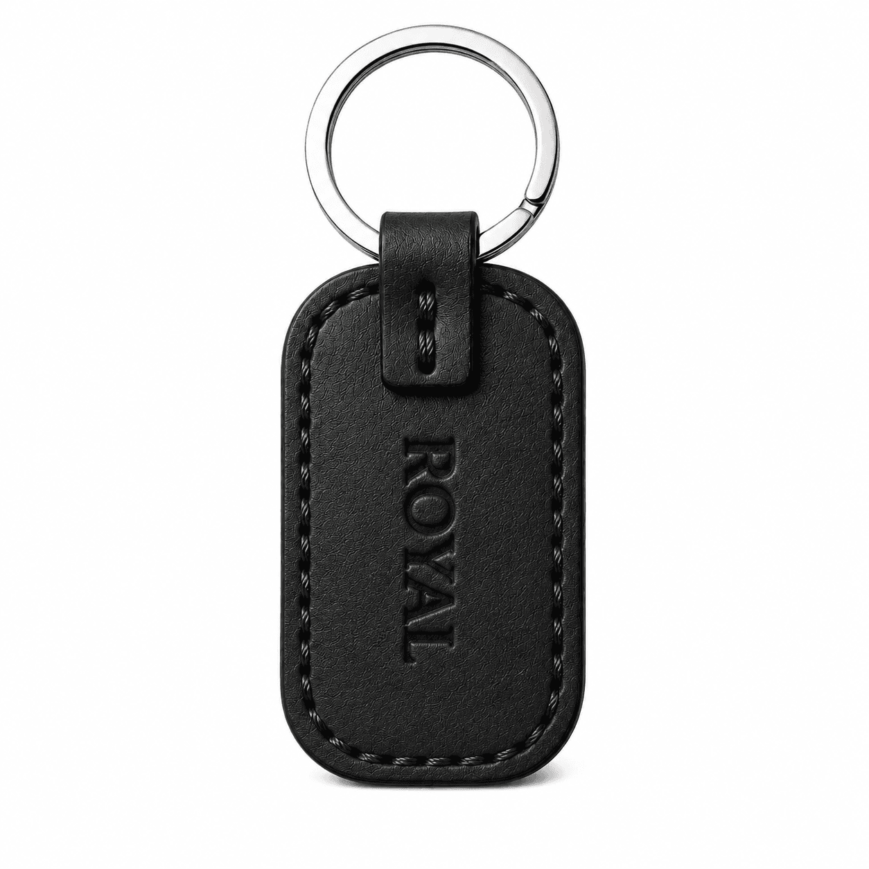 ROYAL Leather Keychain — Black