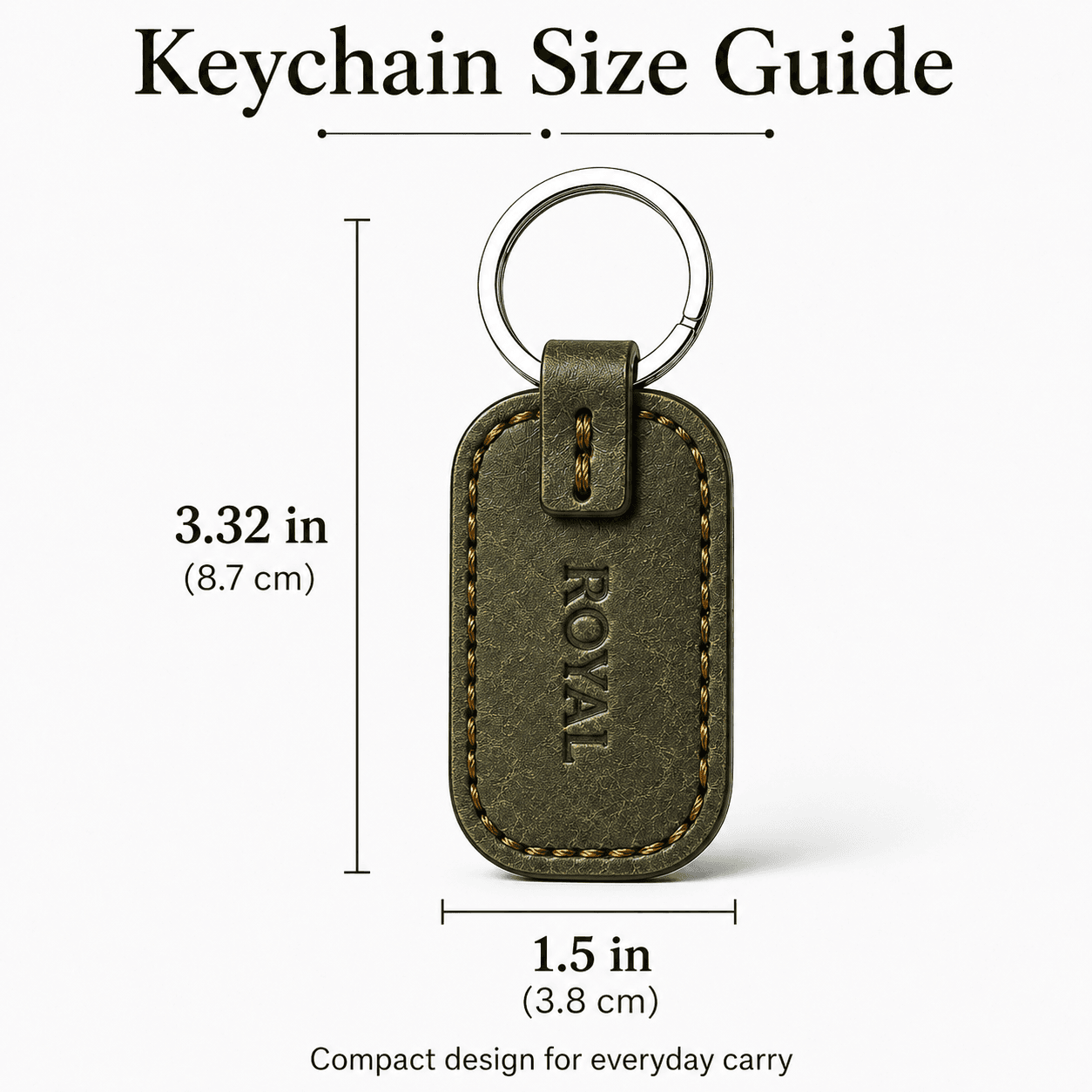ROYAL Leather Keychain — Green