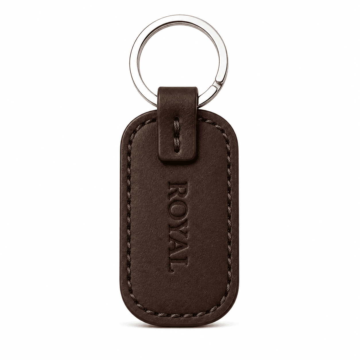 ROYAL Leather Keychain — Brown