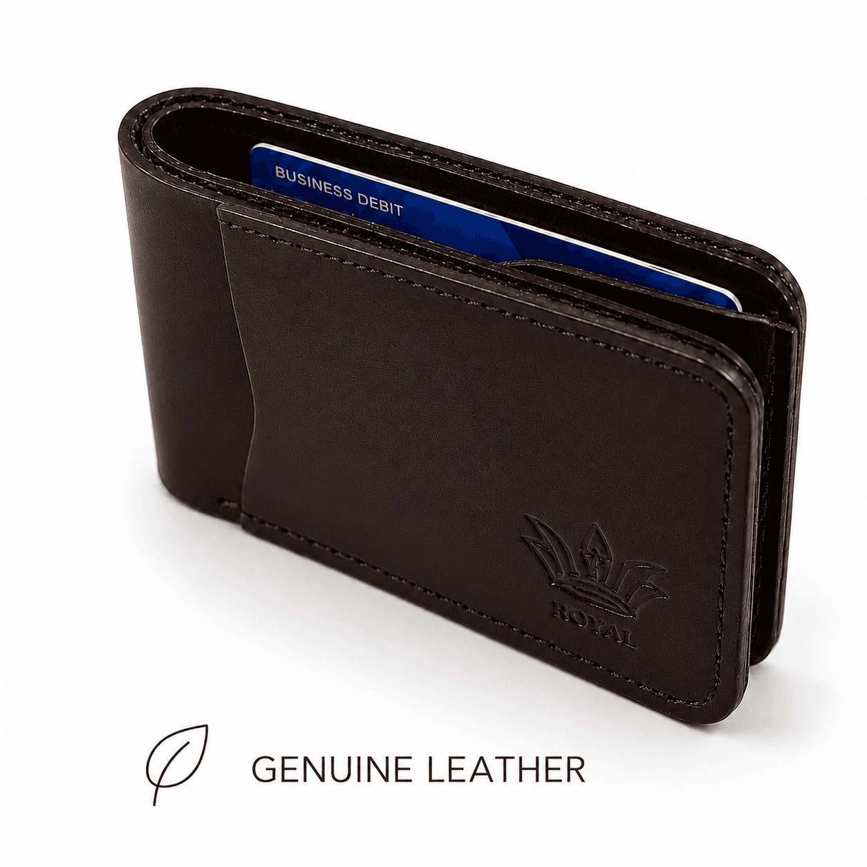 ROYAL Hand Stitch Front Pocket Wallet — Brown