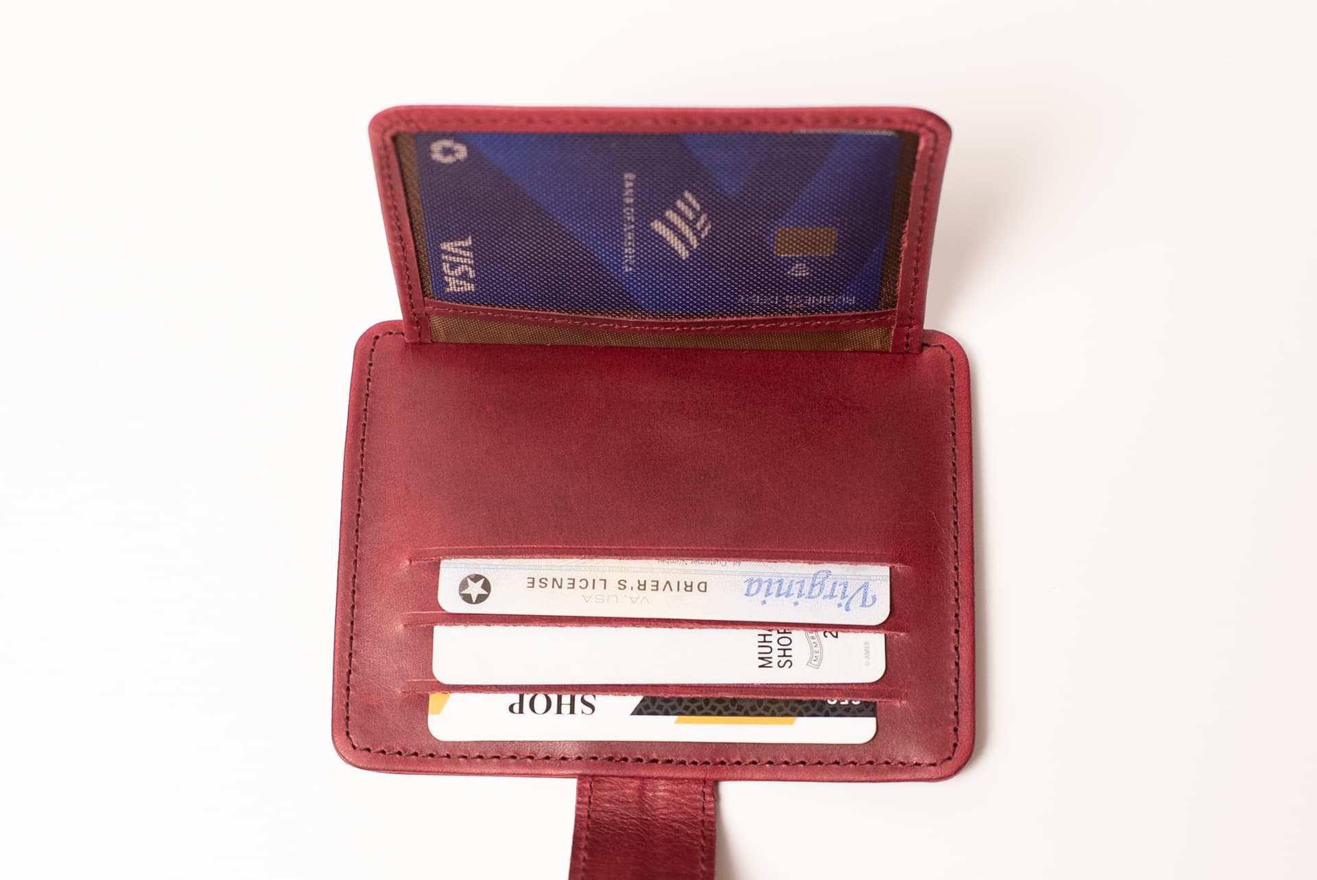 ROYAL Short Flap Card Holder — Burgundy