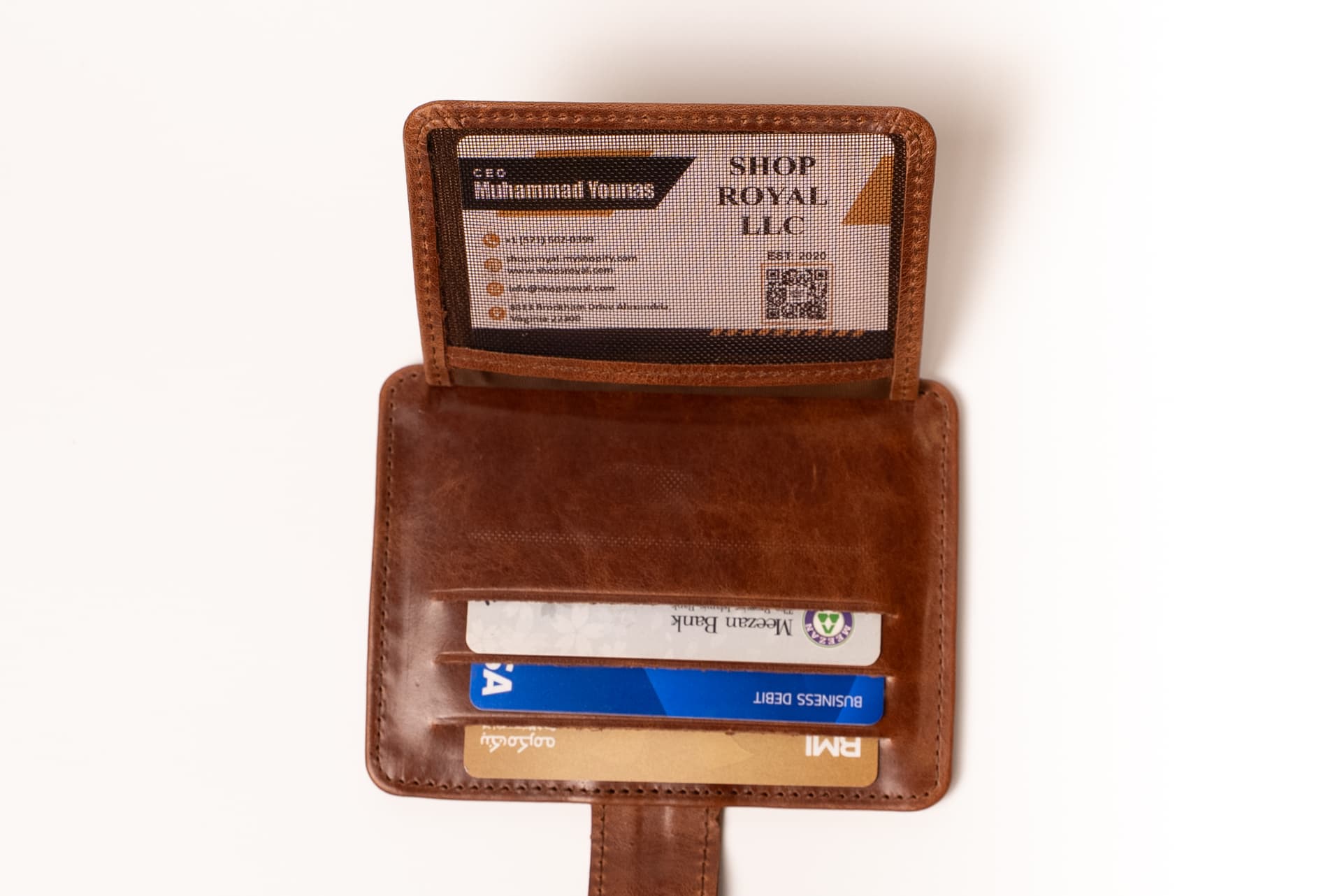ROYAL Short Flap Card Holder — Tan
