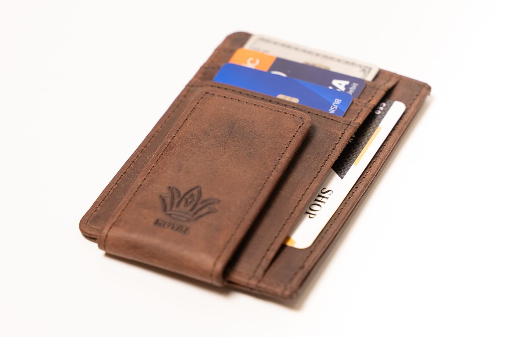 ROYAL Magnet Card Holder — Brown