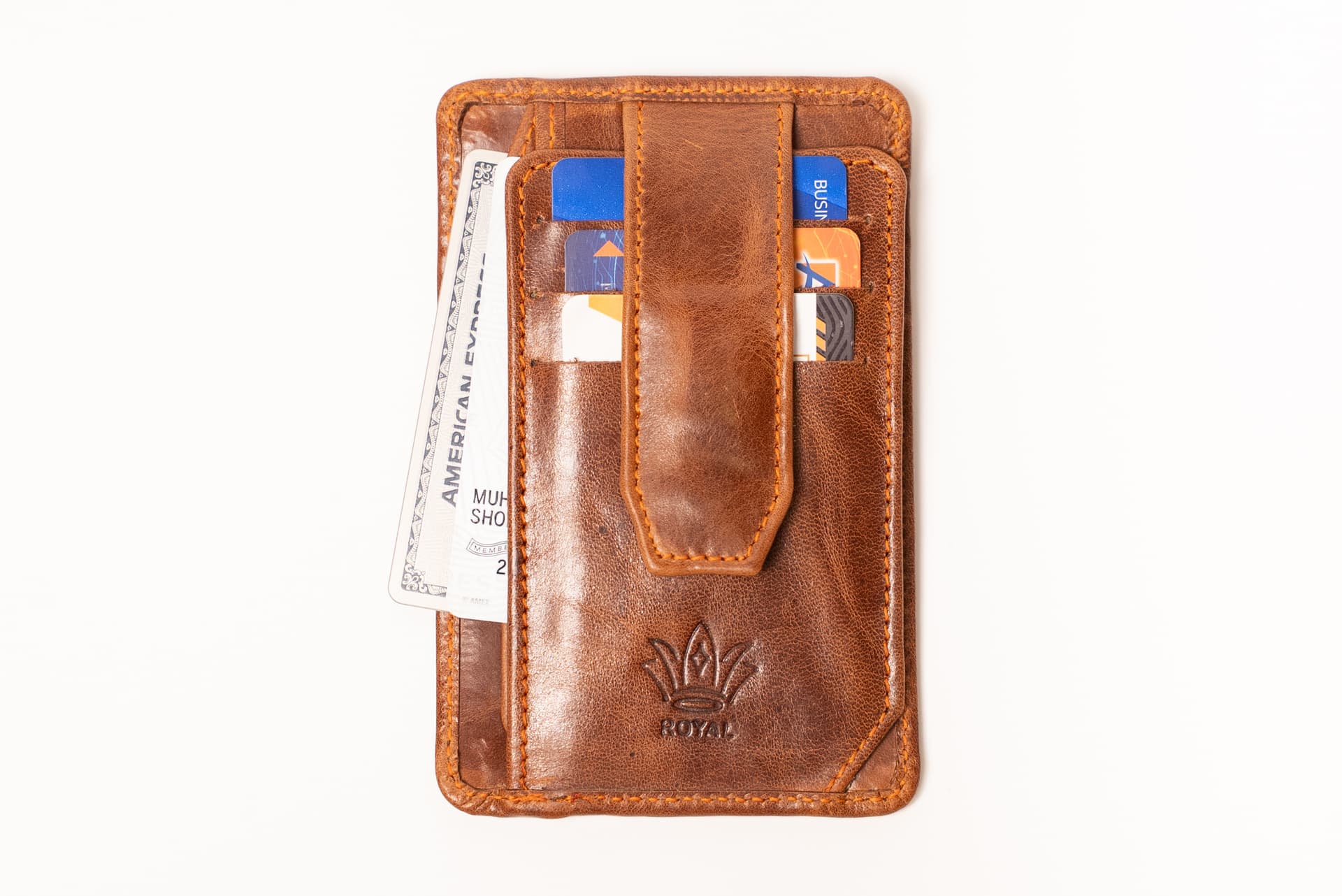 ROYAL Long Flap Card Holder — Tan