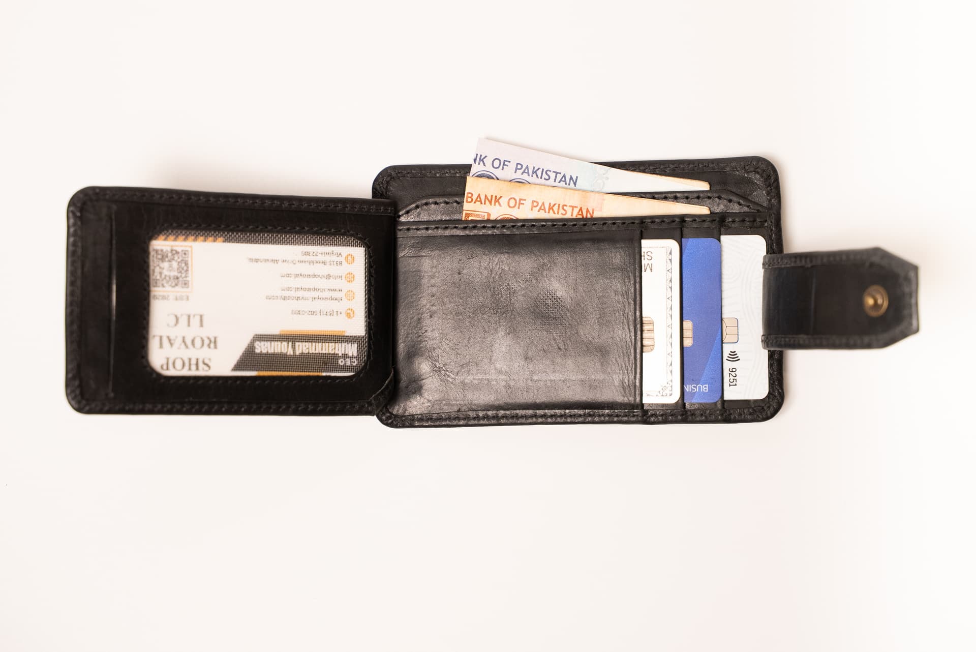 ROYAL Long Flap Card Holder — Black