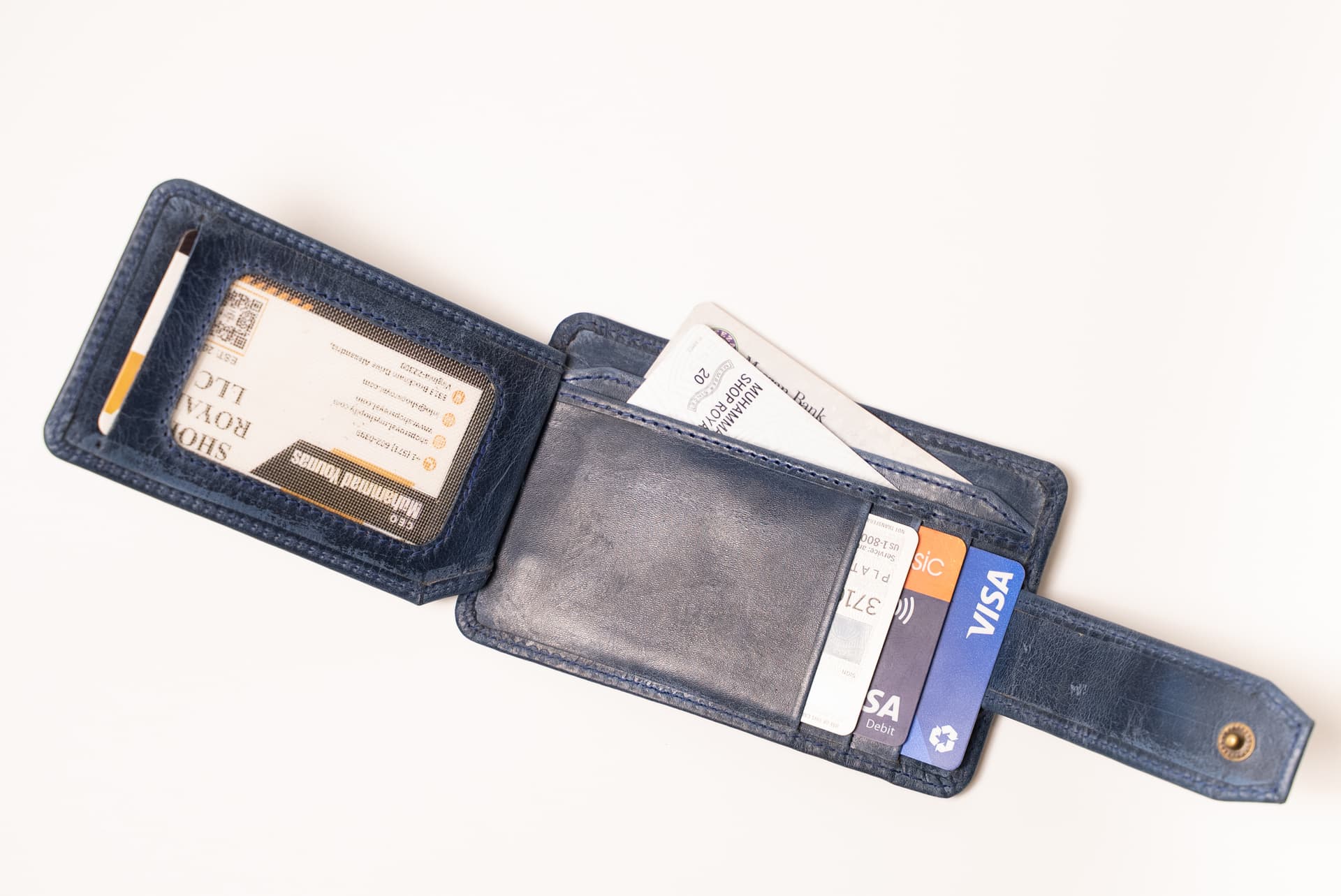 ROYAL Long Flap Card Holder — Blue